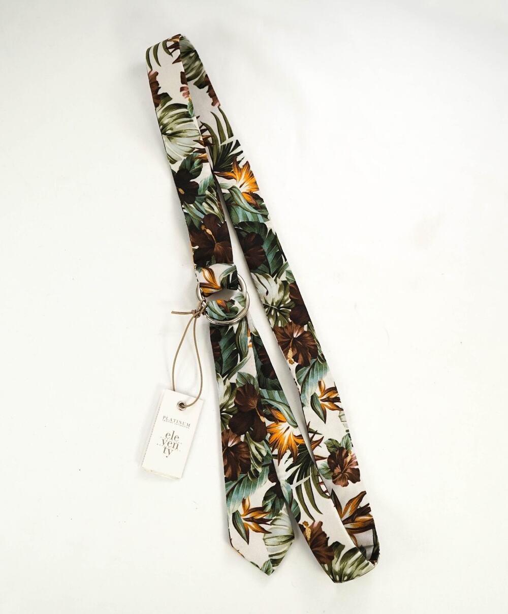$220 ELEVENTY - PURE SILK Made In Italy O Ring Belt-One Size